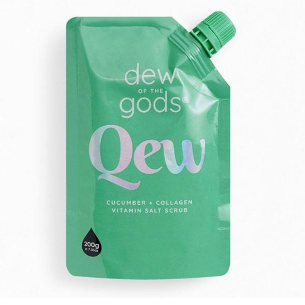 Dew of the Gods Qew Cucumber + Collagen Vitamin Salt Scrub